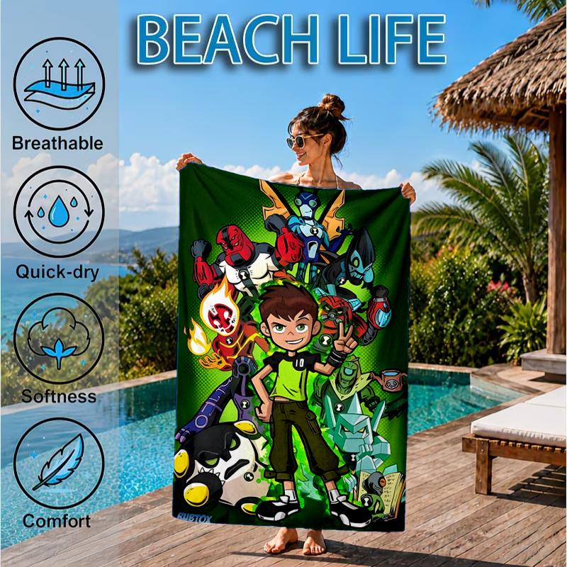 Alien Heroes Beach Towel, Microfiber Beach Towel, Perfect For Pool, Beach, Travel, Home Decor Beach Party Fan Gifts