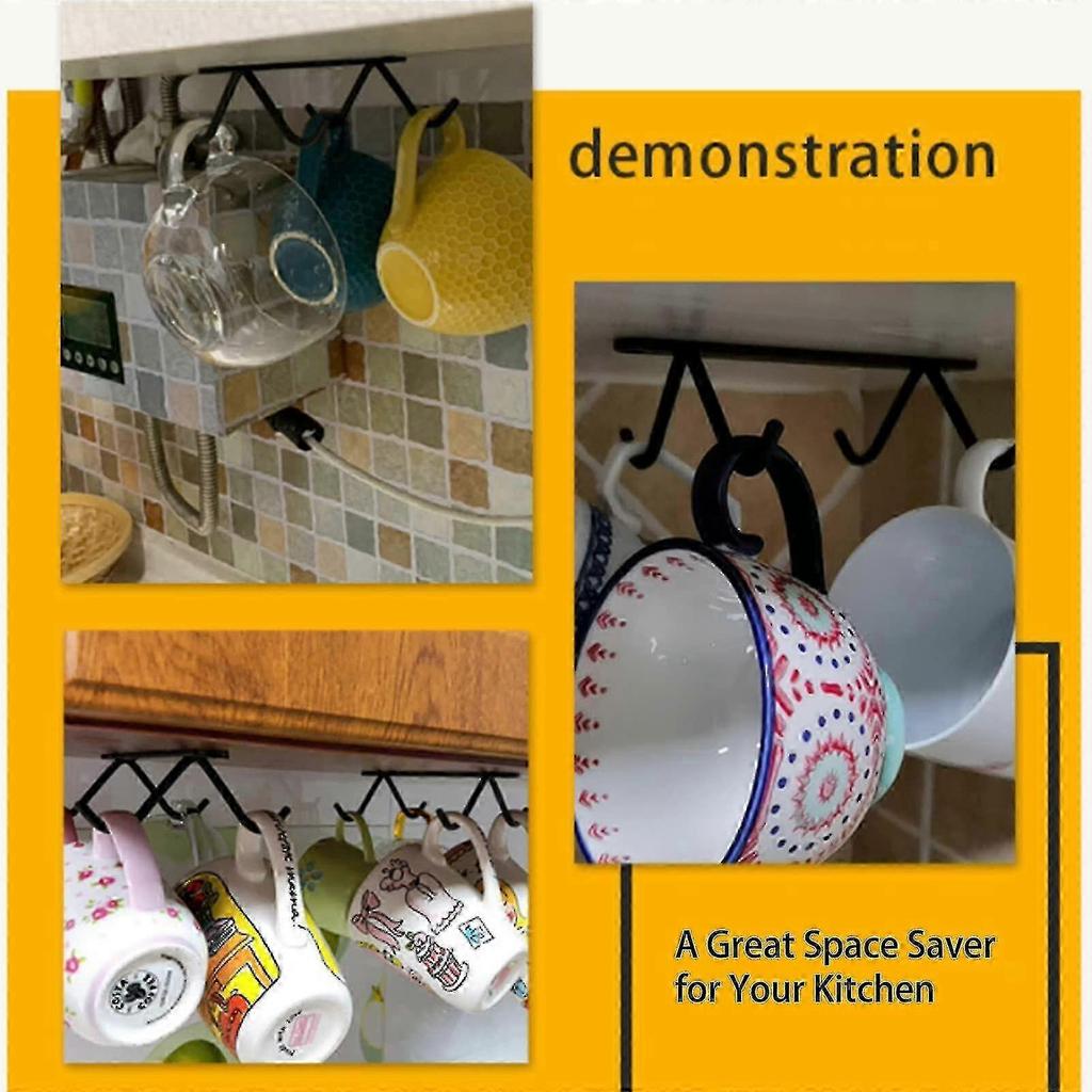 4-Hook Coffee Mug Hanger/Tea Cup Organizer/Drying Rack, suitable for mugs, coffee cups, beer glasses, and kitchen utensils.