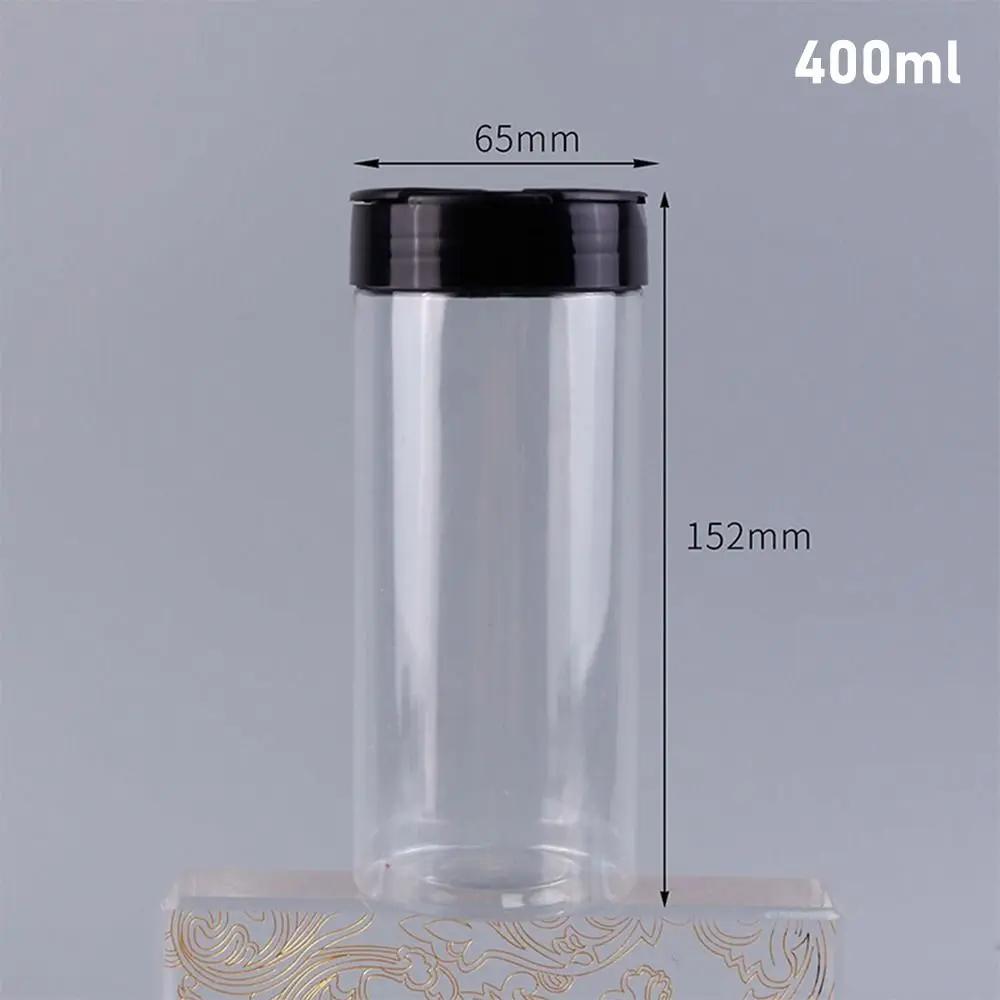 130ml-600ml Seasoning Bottle Spice Jars with Butterfly Lids Labels Plastic Clear Herbs Powders Salt Pepper BBQ Condiment Box