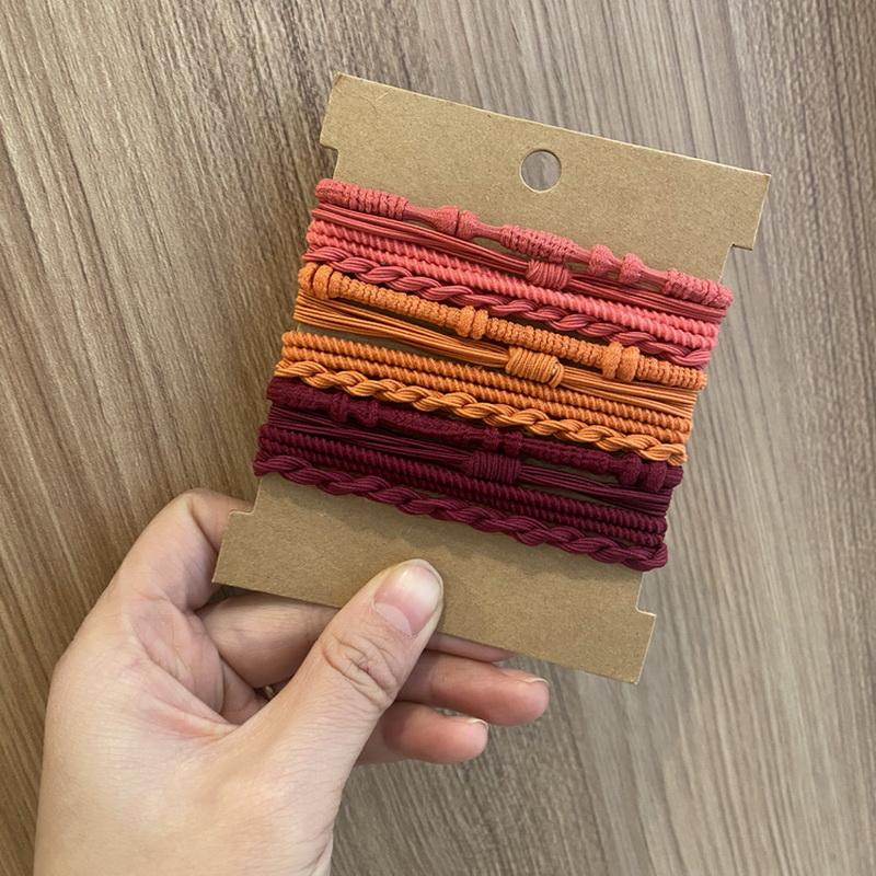 12 pcs Boho bracelet hair ties for women elastic hair rubber bands girls black Bracelet  hair rope Ponytail Holder hairbands