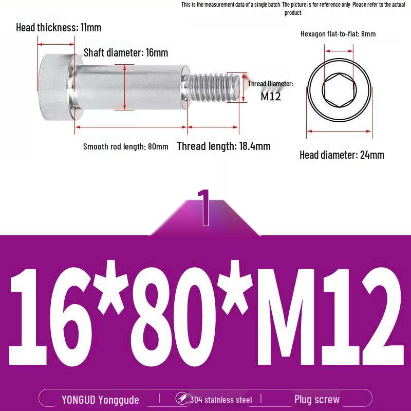 304 Stainless Steel Hex Socket Shoulder and Step Screw Set