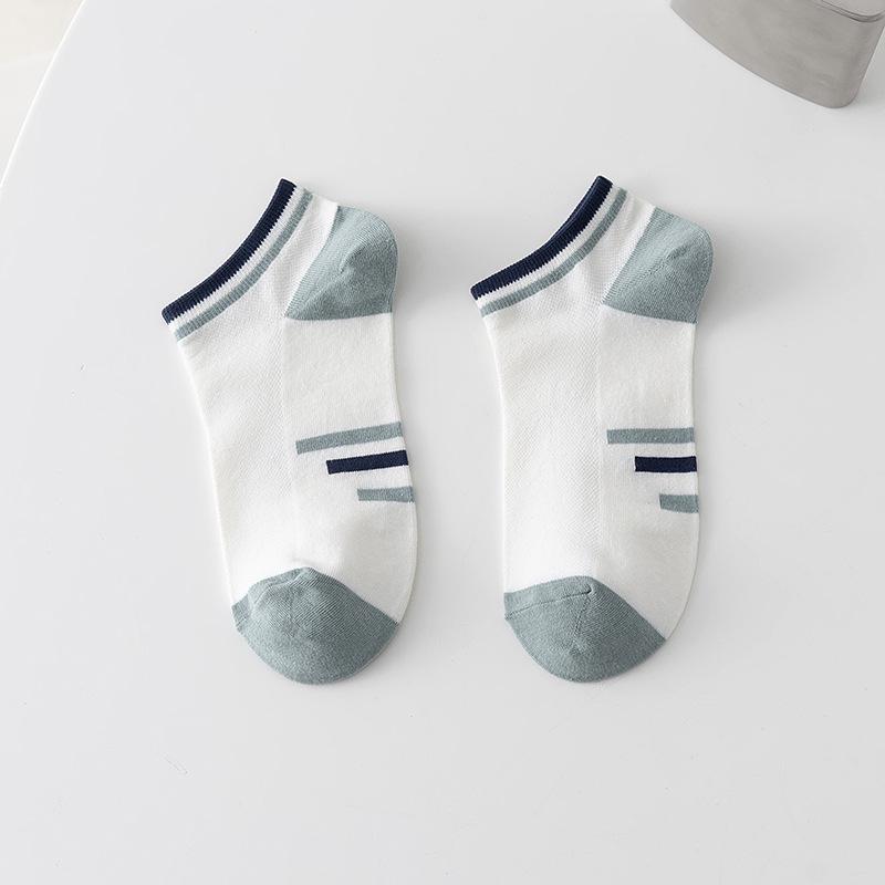 Men's Summer Thin Mesh Breathable Boat Socks Men's Moisture-wicking and Sweat-wicking Spring Men's Short Tubes Anti-odor Sports