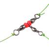 20pcs Fishing Tackle Connector 3 Way Barrel Swivels Snap Ring with Beads Fishing Line Connectors Triple Cross Line Swivels