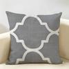 Gray Blend Pattern Cushion Cover Natural Linen Organic Fabric Double-Sided Printing Breathable Perfect For Home Decor