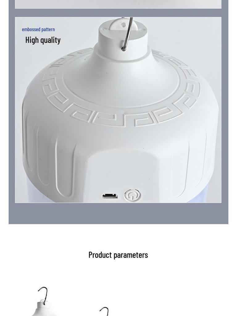 Super Bright LED Rechargeable Emergency Bulb for Outdoor Night Markets & Home Power Outages