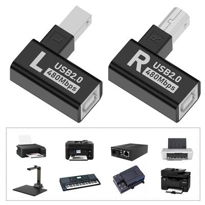 USB 2.0 Type B Printer Adapter 90 Degree USB B Printer Adapter 480Mbps Extension Adapter Male To Female for Printer Scanner HDD