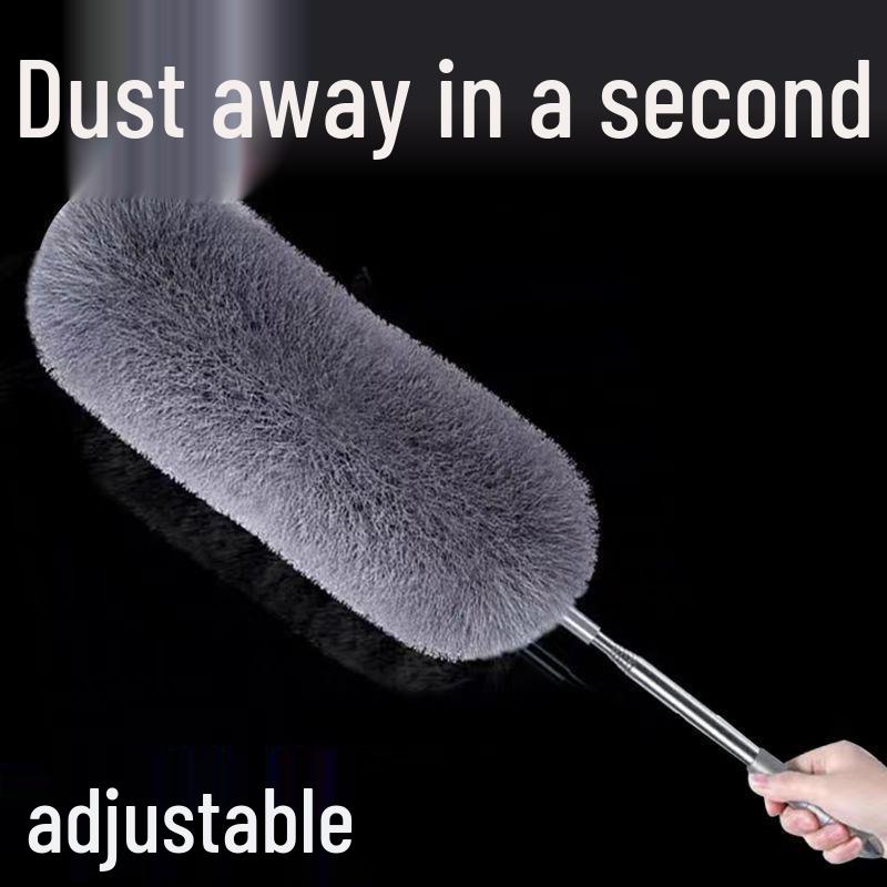 Retractable Electrostatic Chicken Feather Duster for Ceiling and Wall Cleaning