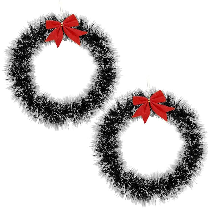 Christmas Wreath Xmas Tree DIY Garlands Vine Rings Rattans Door Wall Hanging Pendant Ornaments New Year Festive Party Decoration