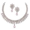 Oxidised  Pear Shaped American Diamond Studded Necklace Earrings Jewellery Set for Girls and Women