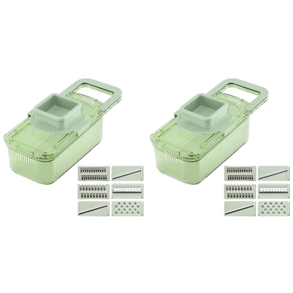 

#L Multifunctional Grater with Container Round Vegetable Chopper Manual Food Gra