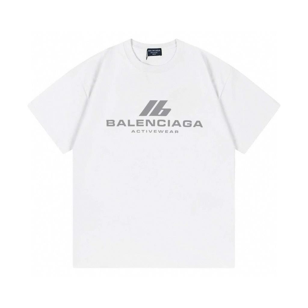 BALENCIAGA Summer New Arrival Cotton Printed Crew-Neck Short-Sleeve T-Shirt White F123