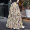 Elegant Floral High-Waisted A-Line Skirt