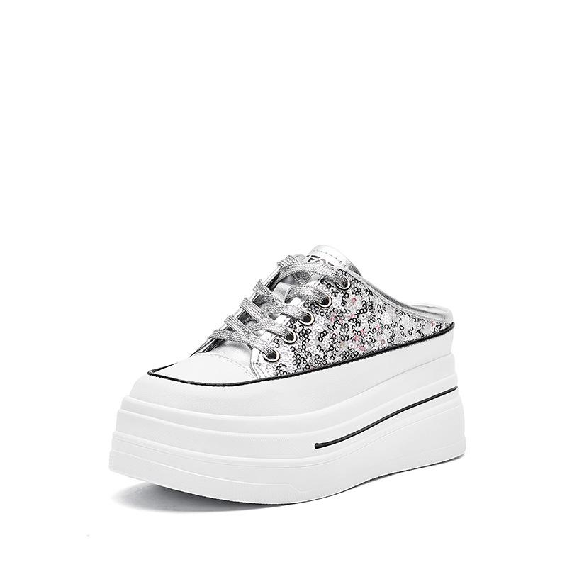 

Белые туфли на толстой подошве для женщин летние дышащие полушлепанцы на каждый день спортивная обувь 39 белый