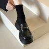 Schwarze Plateau-Lederschuhe im britischen Stil für Damen, 2025 neu, Frühling, Retro, vielseitige Loafer, Mary Jane Einzelschuhe