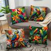 Vivid Parrot & Tropical Floral PillowcasesLiving Room Sofa Cushion Cover, Soft and Comfortable, Bedroom Room Decoration