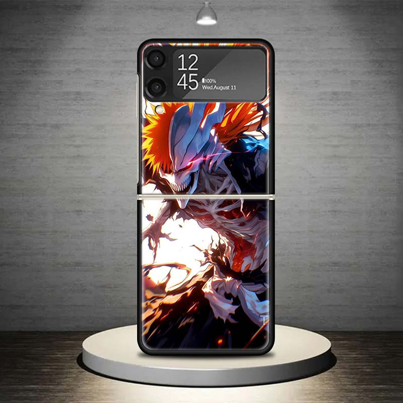 Kurosaki Ichigo Bleach Phone Case For Samsung Galaxy Z Flip 7 6 5 4 3 5G Shockproof Cover Z Flip7 Flip6 ZFlip5 Flip3 Flip4 Luxur