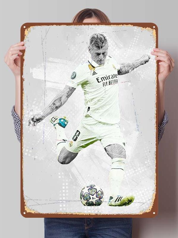 Toni Kroos Posters Football Player Sign Gamer Room Decoration Custom Metal Tin Signs for Room Wall Art Decoration Bathroom Decor