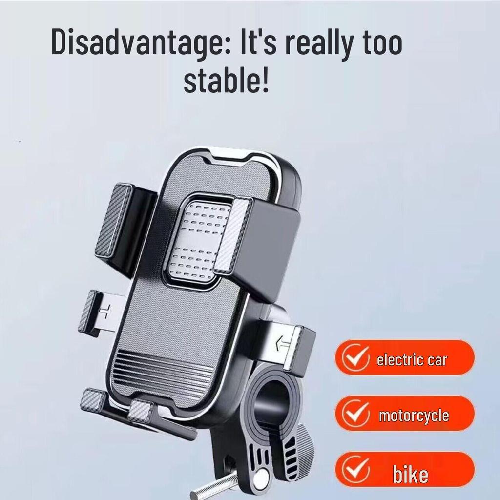 Anti-Shake Electric Scooter & Motorcycle Phone Holder for Delivery Riders and Cyclists