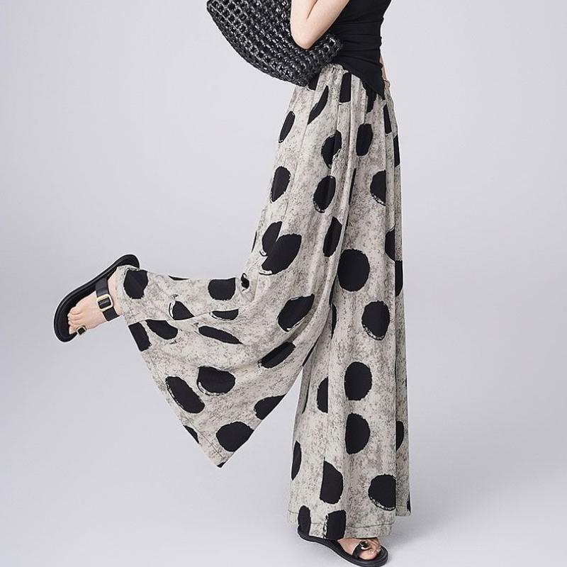 WTEMPO Chiffon Beach Skirt Pants Summer High Waist Thin Sunscreen Pants Loose Cropped Trousers Casual Women's Capris Pants