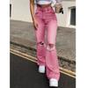 Baggy Ripped Jeans for Teen Girls Women High Waisted Wide Leg Straight Denim Streetwear Fashion Hole Pant