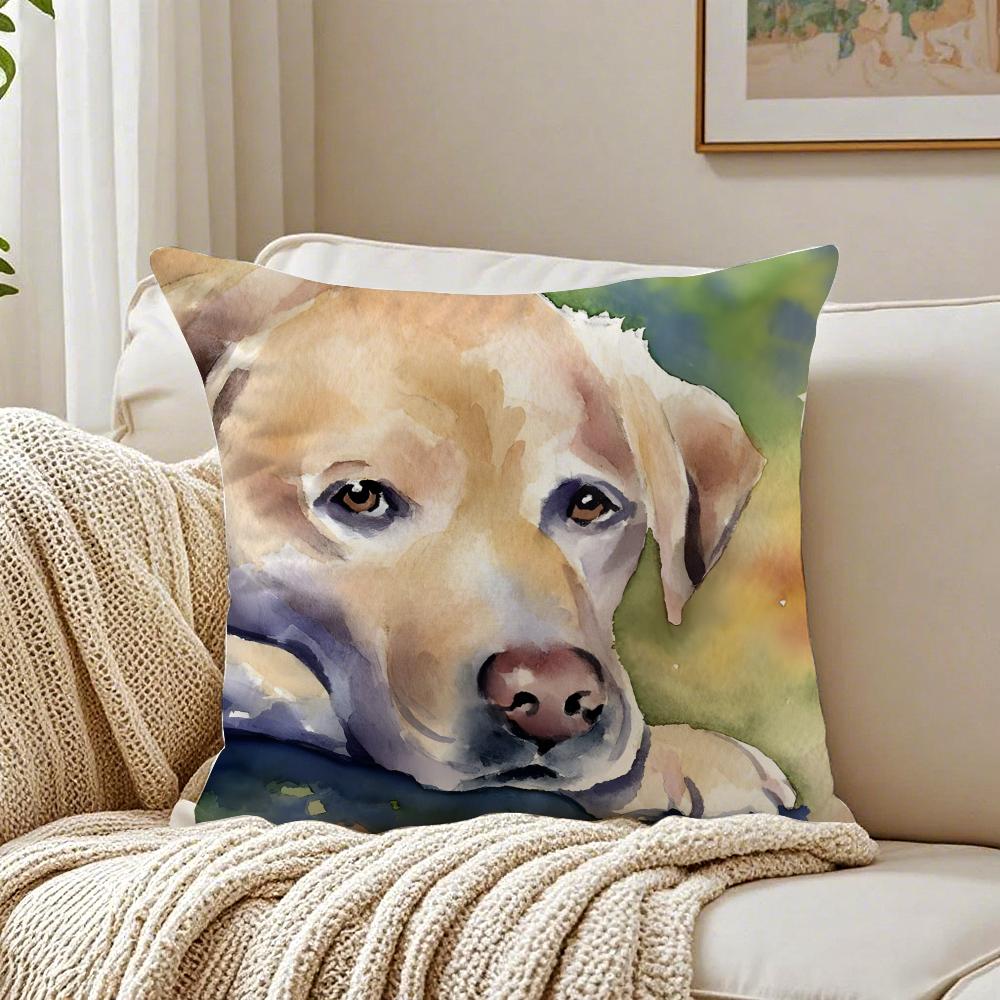 Подушка с лабрадором Дружелюбная собака Плюшевая подушка Чехол для подушки Наволочка Антипылевой клещ Гостиная Декор дивана Подушка Комната 30X30cm
