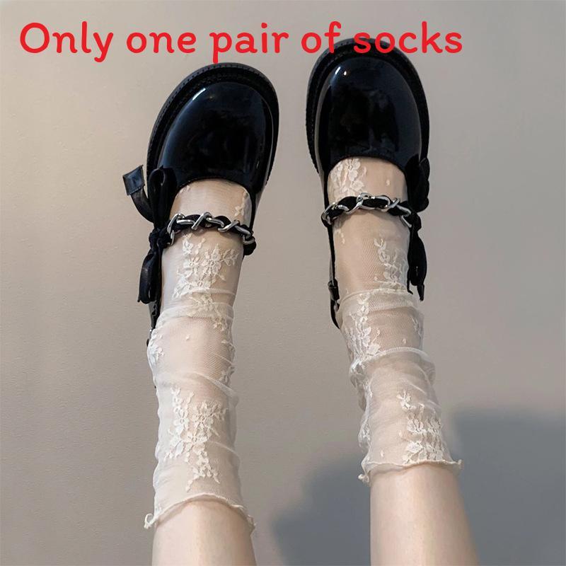 Lolita Lace Thigh High Socks With Breathable Mesh For Girls Spring Fashion