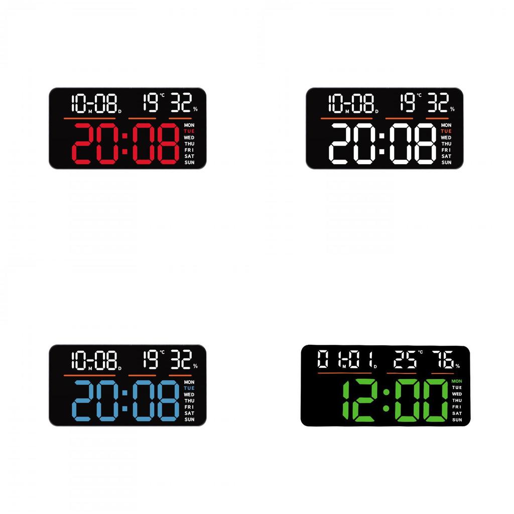Modern Digital Wall Clock With Led Display And Temperature For Living Room Decor