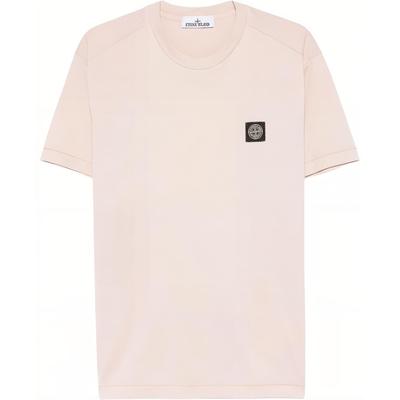 STONE ISLAND SS25 Logo Vyšívané Pohodlné Jednoduché Tričko s Kulatým Výstřihem a Krátkým Rukávem Pánská Trička K1S1521000-39S0013-V0082