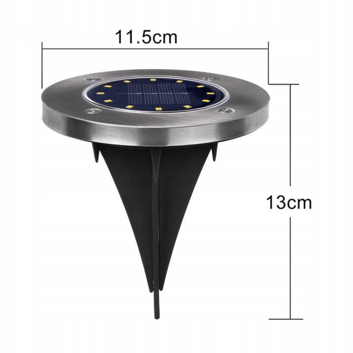 Projecteur solaire de jardin - maclean - mce318 - 12 led smd - ip44 - 4000k - 0.7w