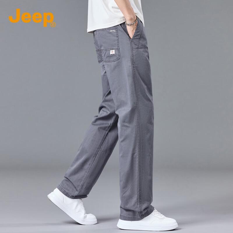 JEEP Men's 100% Cotton Straight-Leg Casual Pants