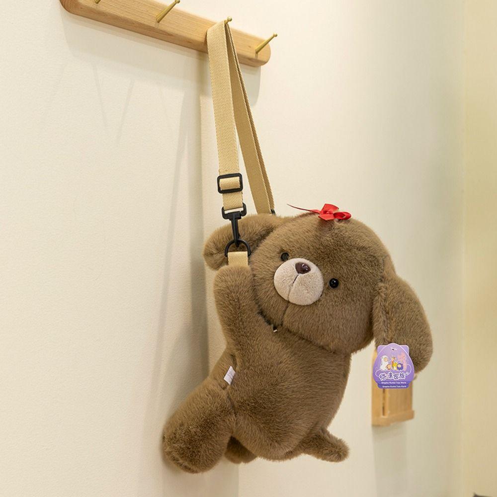 Multifunctional Dog Plush Phone Bag Cloud Dog Animals Doll Backpack Dog Plush Backpack  Students
