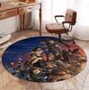 Final Fantasy Pattern Round Rug, Indoor/Outdoor Mat, for Picnic, Gameroom, Bedroom, Office, Living Room, Home Decor Carpet, Birthday Gift