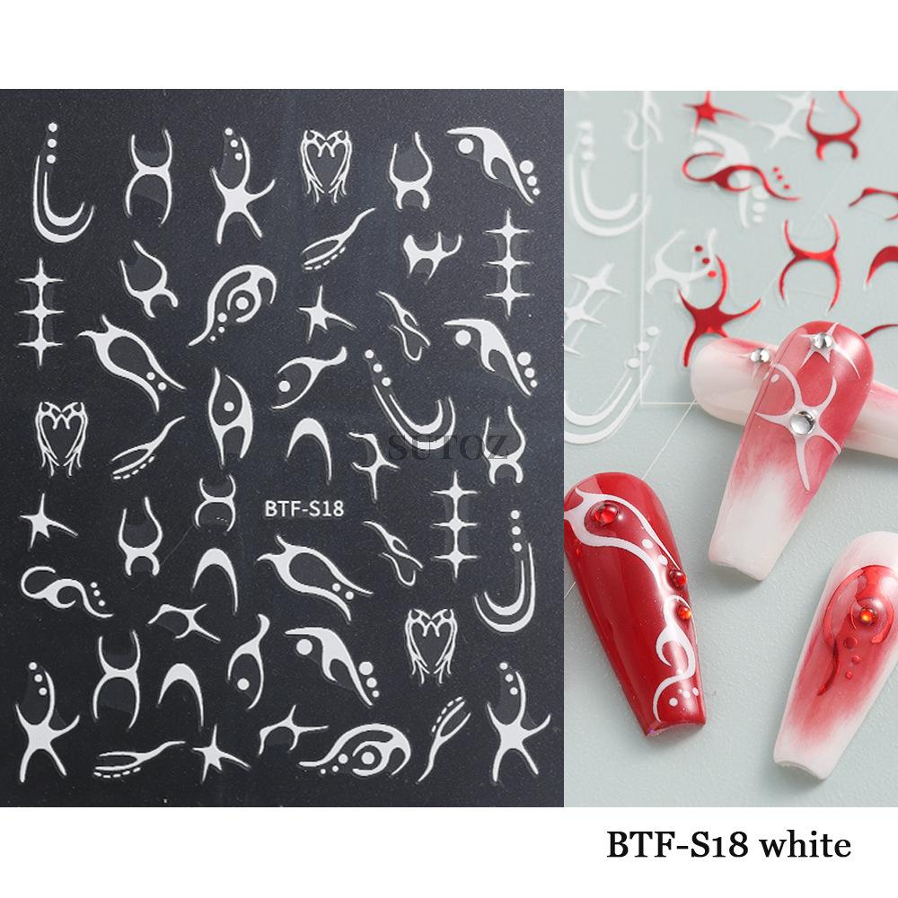 Nail Sticker Geometric Pattern Shining Star Moon Back Adhesive Nail Decals