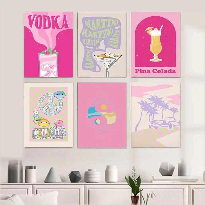 Vintage Art Print Poster Trendy Gallery Wall Eclectic Bohemian Pastel Aesthetic Canvas Painting Bedroom Decorative Wall Art