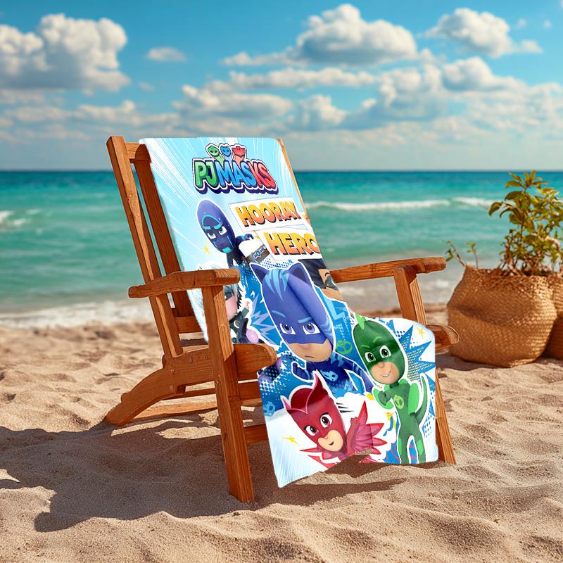 1pc PJ Marks1 Beach Towel, Comfortable and Thick, and Swimming/Bath/Picnic/Camping Towel, Suitable for Seaside Beaches