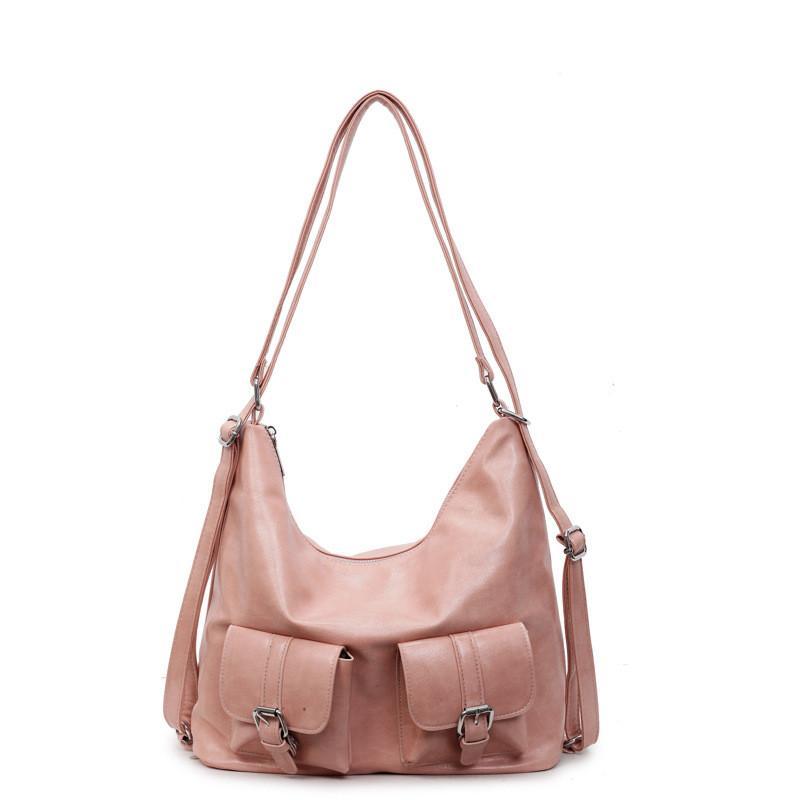 Multi Pocket Solid Color Handbag Single Shoulder Underarm Bag Backpack Fashion