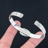 Friendship Day Sale Oval Pink Aragonite Stone Sterling Silver Bangle Bracelet