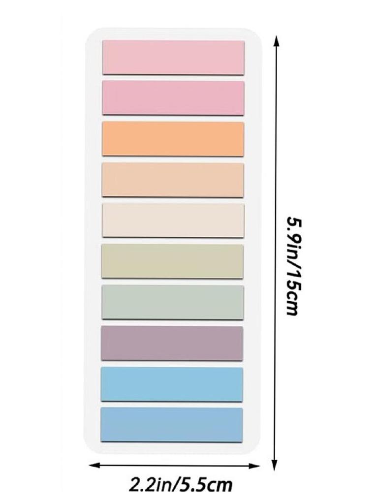 Transparent Morandi Color Writable PET Index Tab Sticky Notes