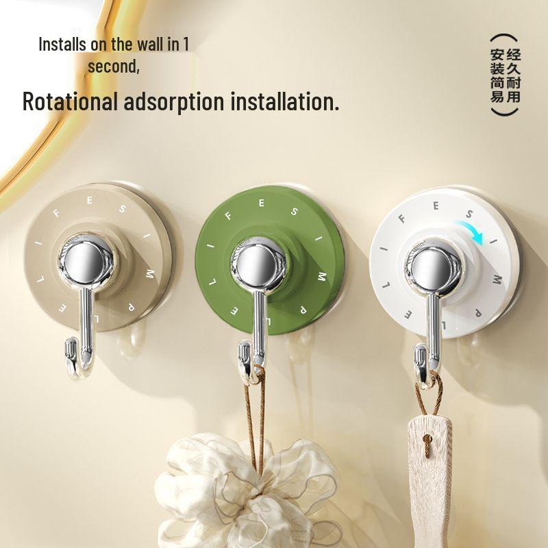 Suction Cup Rotating Adhesive Hook for Kitchen & Bathroom – Strong, Hole-Free, Wall-Mounted
