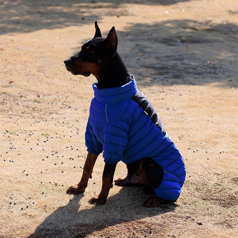Dog Thicken Cotton-padded Coat Pet Warm Down Jacket Windproof 4 Legs Pet Outfit Winter Greyhound Husky Corgi Chihuahua Clothes