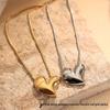Glossy Heart Necklace - Women's Fashion, European & American Style, Non-Fading Vacuum Electroplated Clavicle & Sweater Chain.