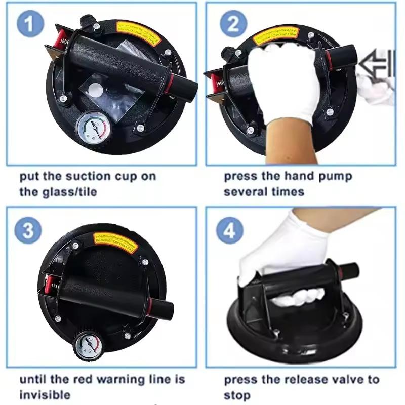 New Vacuum Suction Cup 200Kg Loading Capacity Heavy Duty Vacuum Spreader For Tile Adsorption Granite Glass Lifting 8 Inch Cup