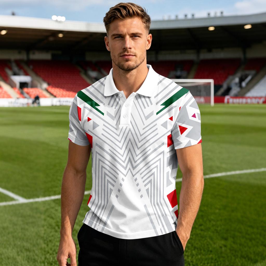 Men's Mexico Flag Shirt Short Sleeve Summer Fan Support Top