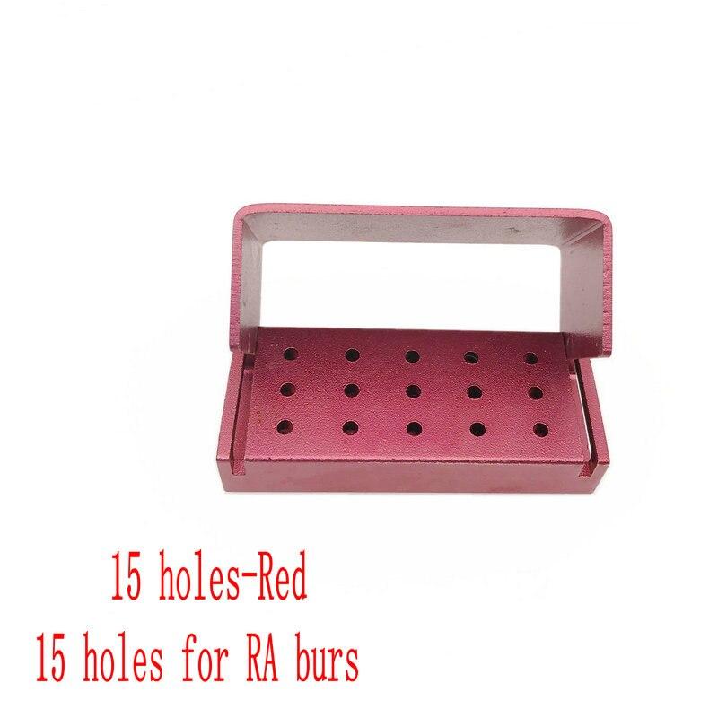 15-håls tandborshållare Stativ Autoklav Desinfektionslåda Fodral för låghastighets Contra Angel Burs Dental 2,35 mm RA Burs