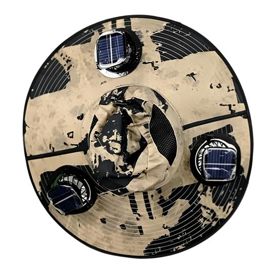 Wide-Brimmed Fan Hat with Solar USB Dual Fans Powered