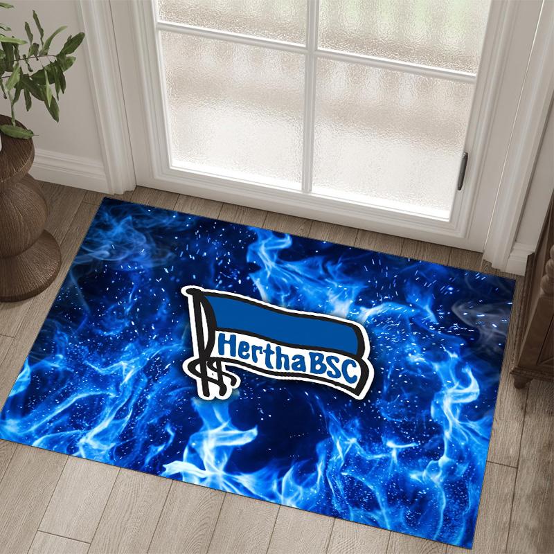 Hertha bsc FC Design Tappeto in Velluto di Cristallo Accogliente Non?Tappeto Stampato Antiscivolo per Camera da Letto Soggiorno Ingresso