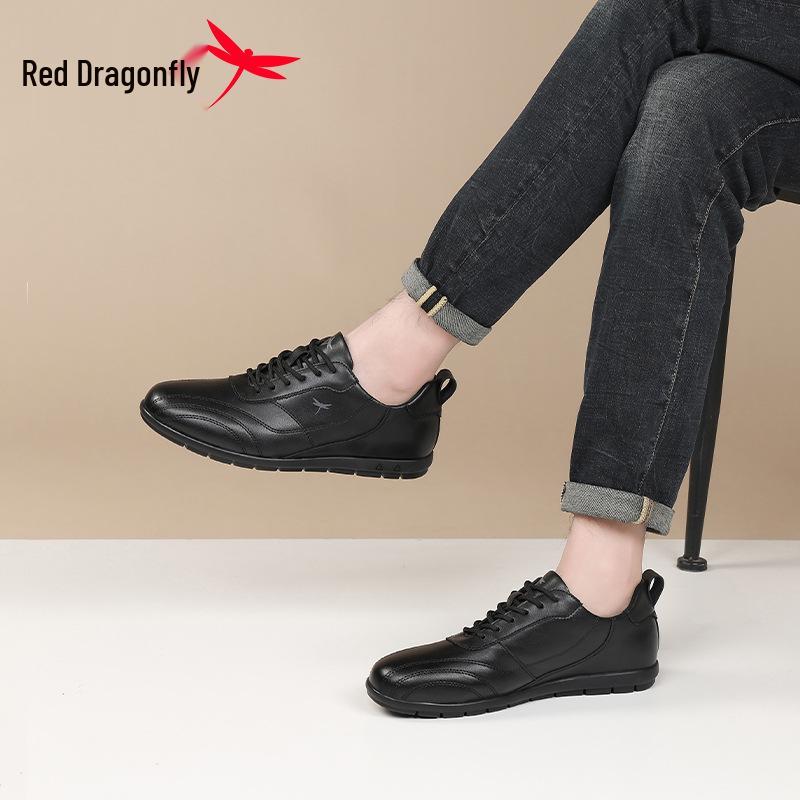 Red Dragonfly Men's Waterproof Leather Golf Loafers: Non-slip, Soft Bottom, Casual & Travel Shoes