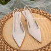 Temperament high heels women's thin heels pointed sandals bag head back strap solid color spring and summer new models