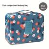 Second Generation Floral Four-Compartment Makeup and Toiletry Travel Bag
