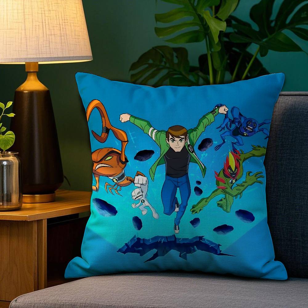 Kreskówka B-Ben 10 Fajne Poszewka na Poduszkę Sofa Salon Sypialnia Dwustronny Nadruk Kwadratowa Poduszka Poszewka na Poduszkę do Drzemki